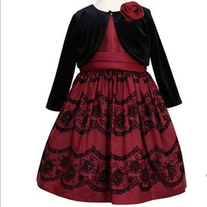 SORBET TAFFETA DRESS & VELVET BOLERO